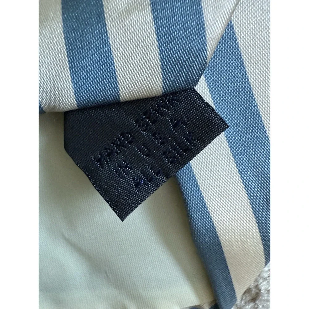 Vintage Alfani Tie Necktie Blue Striped Hand Sewn Silk Made‎ In USA